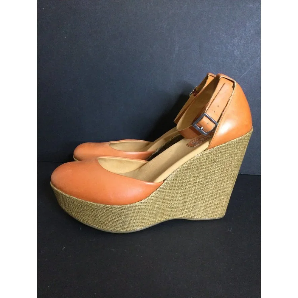 Korks by Kork Ease Women Shoes Wedge Platform Espadrille Heels Orange Size 10/42